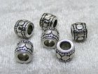 Mellandel, mönstrad tunna, antiksilver, 3,7mm hål