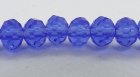 Facetterad abacus, blå, 4x3 mm