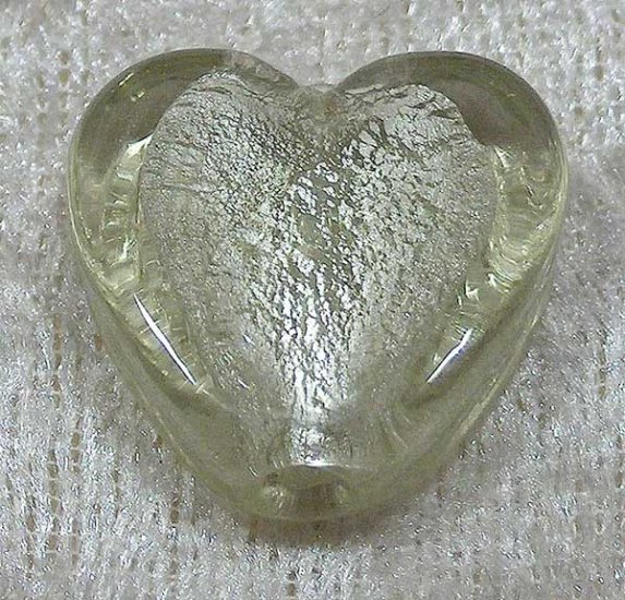 Silverfoil platt hjärta, Ljusgrön, 20 mm - Klicka på bilden för att stänga