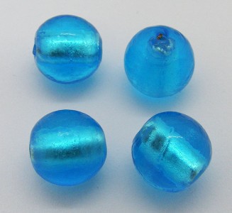 Silverfoil rund, Turkosblå, 14 mm