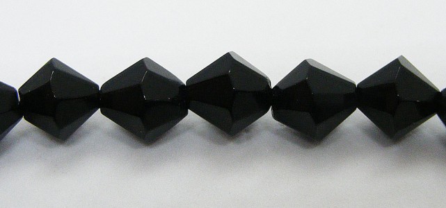 Bicone, svart, ca 8,5x8,5 mm