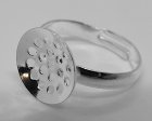 Fingerring, silverfärgad, med sil
