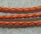 Flätad läderrem, Orange