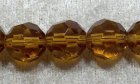 Facetterad rund kristallpärla, Bärnsten, 12 mm