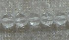 Facetterad rund kristallpärla, Transparent, 4 mm