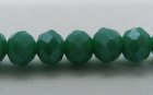 Facetterad abacus, sjögrön, 4x3 mm