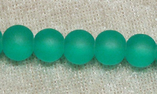 Satinpärla, 8 mm, sjögrön