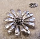 Connector, blomma, 2-raders, antiksilver