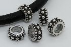 Mellandel, knottrig o kort cylinder, antiksilver