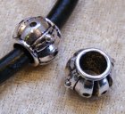 Mellandel m stort hål, tunna, antiksilver