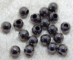 Metallpärla, svart, 2,5 mm - Klicka på bilden för att stänga