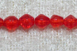 Bicone, Röd, 4 mm