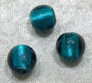 Silverfoil, Rund, Mörk turkos, 10 mm - Klicka på bilden för att stänga