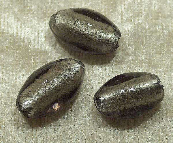 Silverfoil oval, 14x19 mm, Grå - Klicka på bilden för att stänga