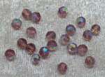Facetterad rund kristallpärla, Ametist AB, 4 mm - Klicka på bilden för att stänga