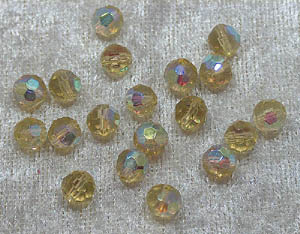 Facetterad rund kristallpärla, Honung AB, 6 mm - Klicka på bilden för att stänga