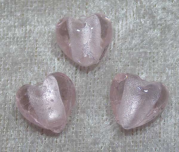 Silverfoil hjärta XS, Ljusrosa, 12x12 mm - Klicka på bilden för att stänga