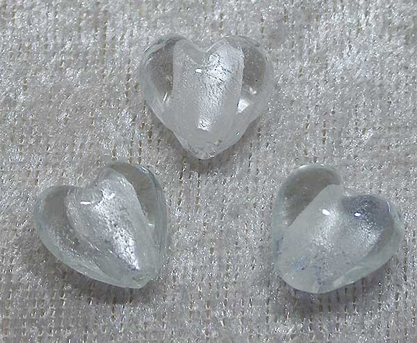 Silverfoil hjärta, XS, Transparent, 12x12 mm - Klicka på bilden för att stänga