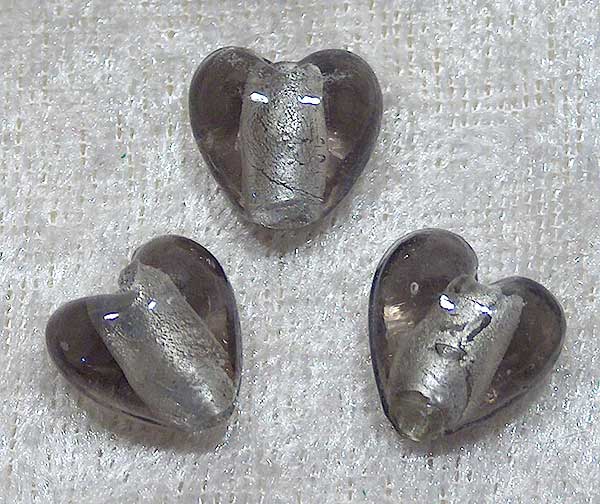 Silverfoil hjärta, XS, Grå, 12x12 mm - Klicka på bilden för att stänga