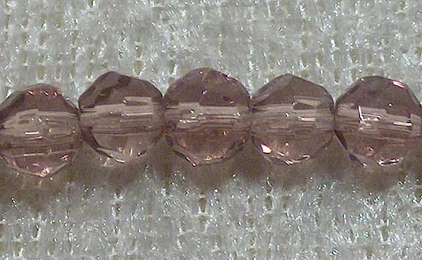 Facetterad rund kristallpärla, Ljus ametist, 4 mm - Klicka på bilden för att stänga