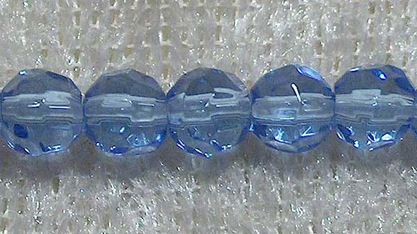 Facetterad rund kristallpärla, Ljusblå, 4 mm - Klicka på bilden för att stänga