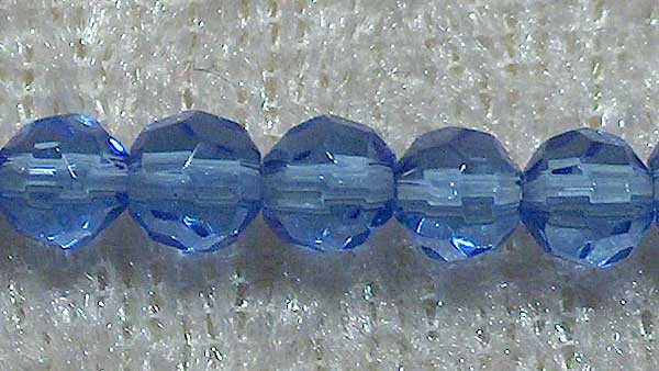 Facetterad rund kristallpärla, Blå, 4 mm - Klicka på bilden för att stänga