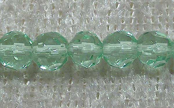 Facetterad rund kristallpärla, Ljusgrön, 4 mm - Klicka på bilden för att stänga