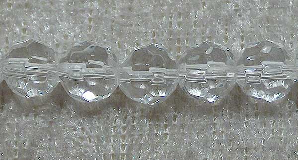Facetterad rund kristallpärla, Transparent, 6 mm - Klicka på bilden för att stänga