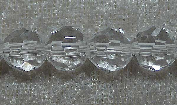Facetterad rund kristallpärla, Transparent, 8 mm - Klicka på bilden för att stänga