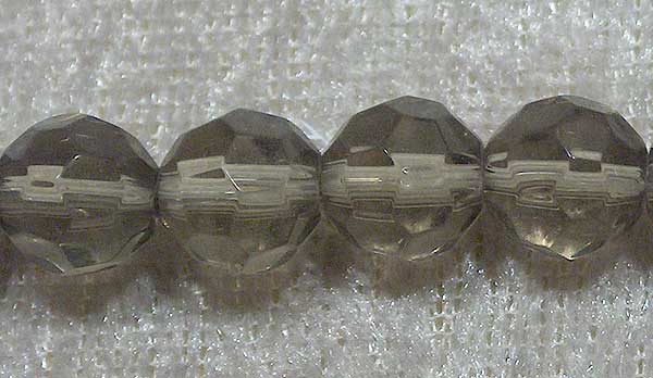 Facetterad rund kristallpärla, Smoke, 8 mm - Klicka på bilden för att stänga