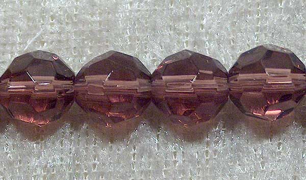 Facetterad rund kristallpärla, Ametist, 8 mm - Klicka på bilden för att stänga