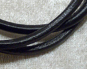 Läderrem, svart, 5 mm - Klicka på bilden för att stänga