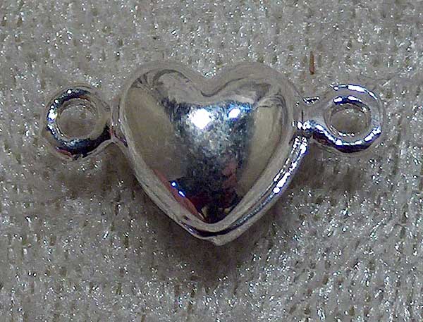 Magnetlås, hjärta, antiksilver - Klicka på bilden för att stänga