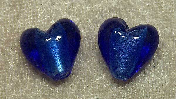 Silverfoil S hjärta, Blå, 15x15 mm - Klicka på bilden för att stänga