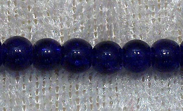Krackelerad glaspärla, 4 mm, Kornblå - Klicka på bilden för att stänga