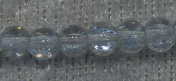 Krackelerad glaspärla, 4 mm, Transparent - Klicka på bilden för att stänga