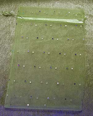 Organzapåse, Pastellgul med prickar, 13 x 18 cm - Klicka på bilden för att stänga