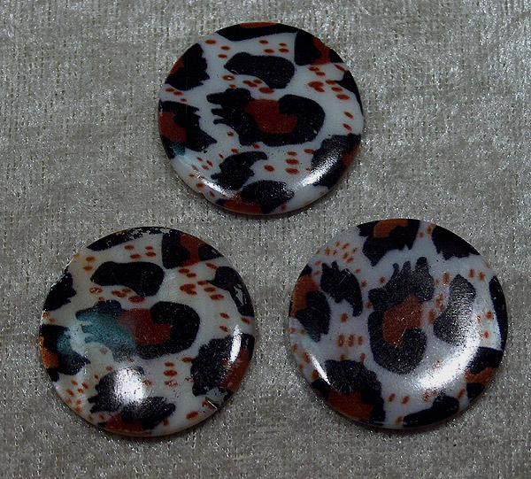 Snäckskalscoins, Leopard/vit/brun/svart - Klicka på bilden för att stänga