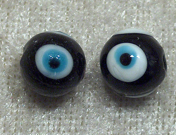 Ögonpärlor, Svart, 10 mm - Klicka på bilden för att stänga