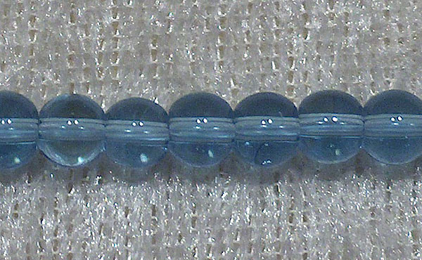 Glaspärla, Rund, Ljusblå, 5 mm - Klicka på bilden för att stänga