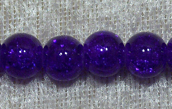 Krackelerad glaspärla, 8 mm, intensivt blålila - Klicka på bilden för att stänga