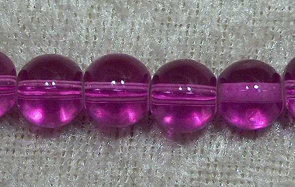 Glaspärla, fuchsia, 8 mm - Klicka på bilden för att stänga