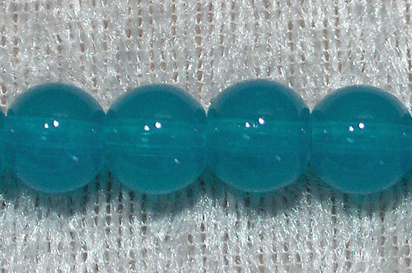 Glaspärla, imiterad jade, 8 mm, turkos - Klicka på bilden för att stänga