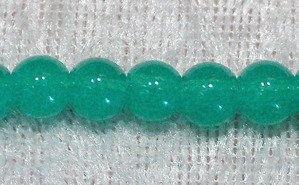 Glaspärla, imiterad jade, 6 mm, sjögrön - Klicka på bilden för att stänga