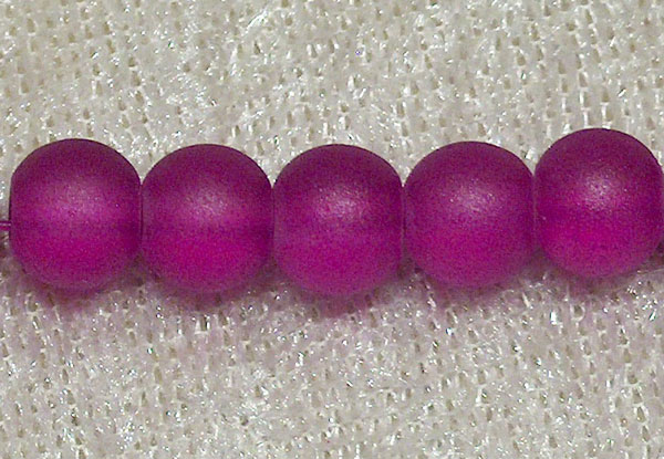 Satinpärla, 6 mm, mörk fuchsia - Klicka på bilden för att stänga
